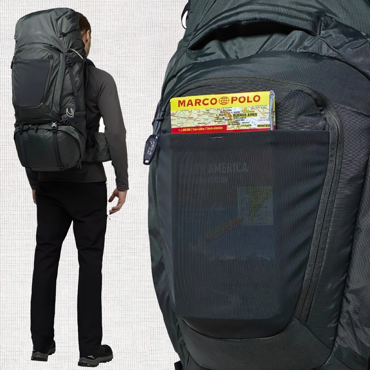 Jack Wolfskin Ba Lô Cắm Trại Du Lịch Denali Trail 65+10L