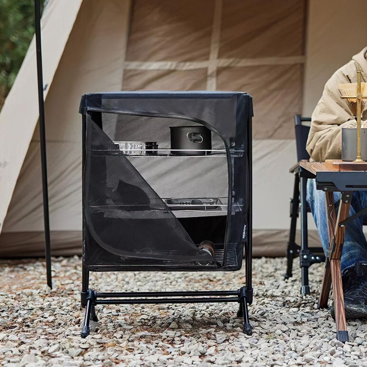 Naturehike NH22JU025 Kệ Mini Vải Lưới Gấp Gọn Cắm Trại