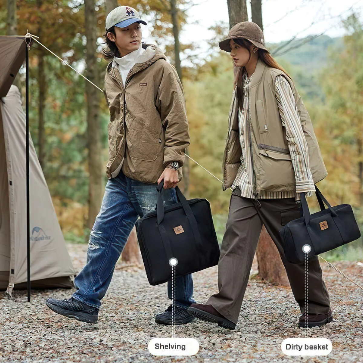 Naturehike NH22JU025 Kệ Mini Vải Lưới Gấp Gọn Cắm Trại