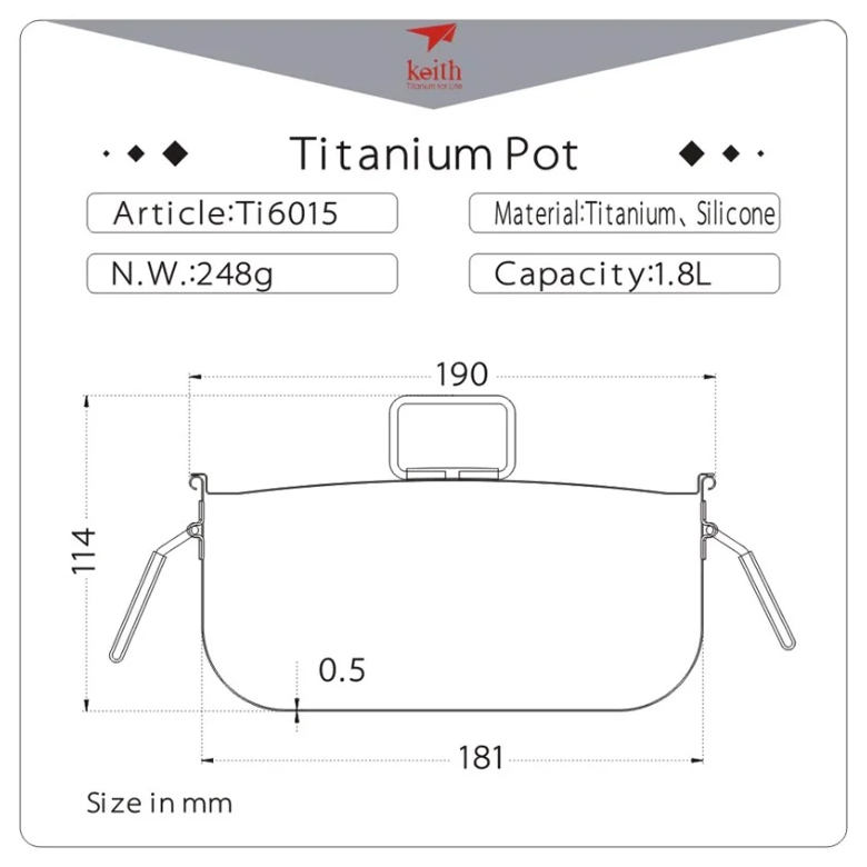 Nồi Cắm Trại Keith Titanium Casserole