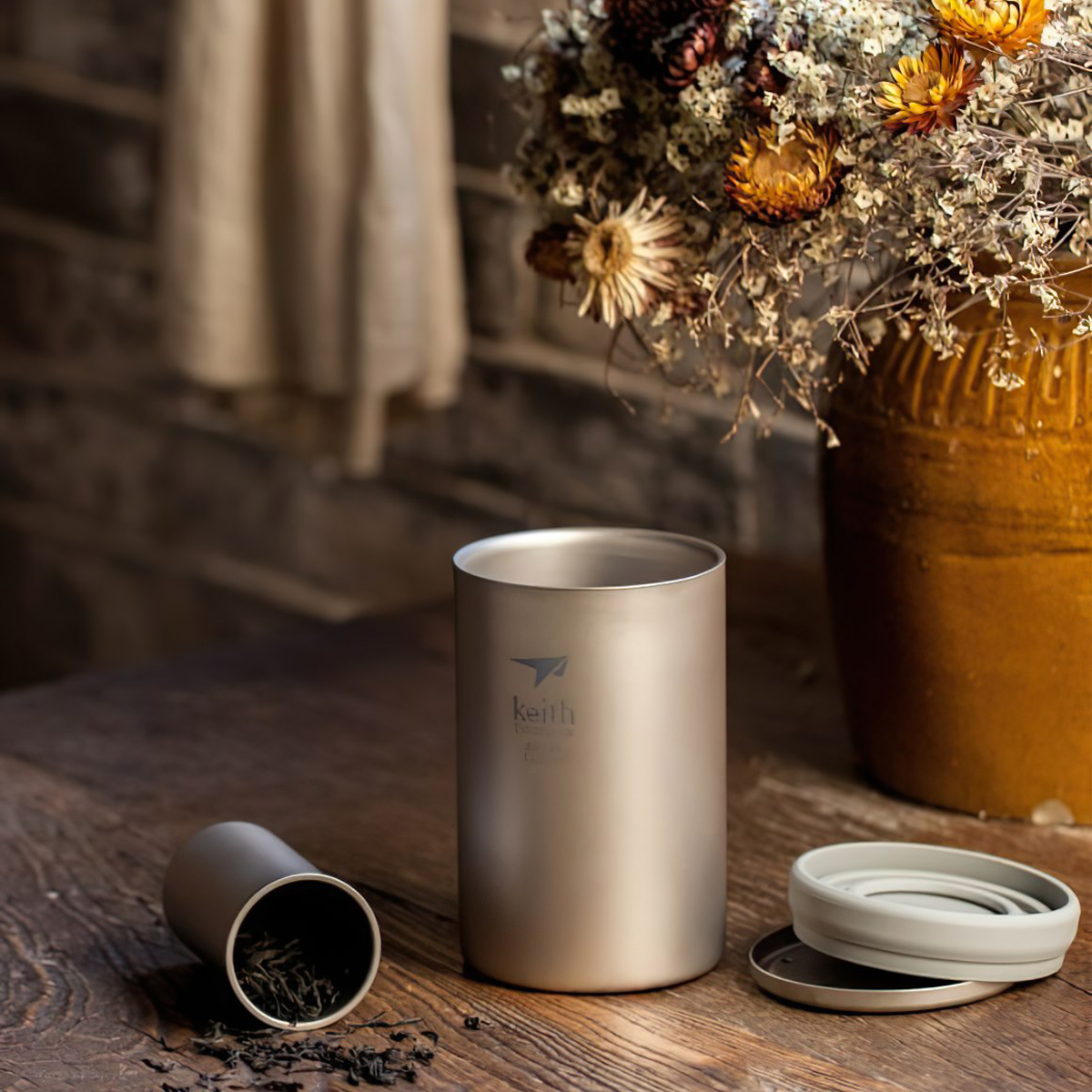 Keith Titanium Ti3520 Cốc Pha Trà Office Mug With Tea Infuser