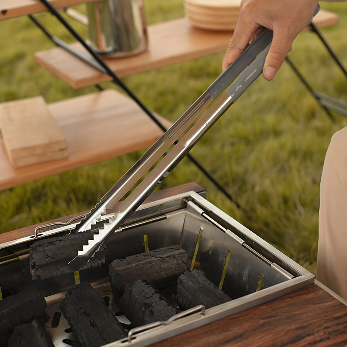 Naturehike Kẹp Gắp BBQ Cắm Trại Stainless Steel Charcoal Clip