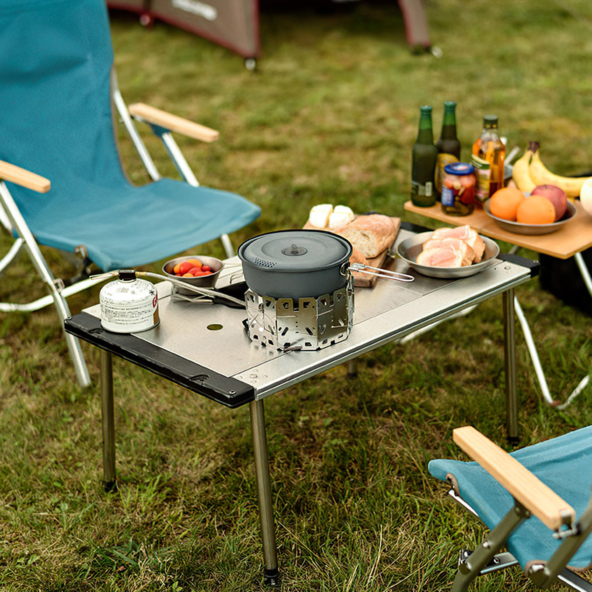 Snowpeak Khung Bàn Cắm Trại Du Lịch Kết Hợp Với Các Sản Phẩm Của Thương Hiệu Igt Iron Grill Table Frame 3 Unit