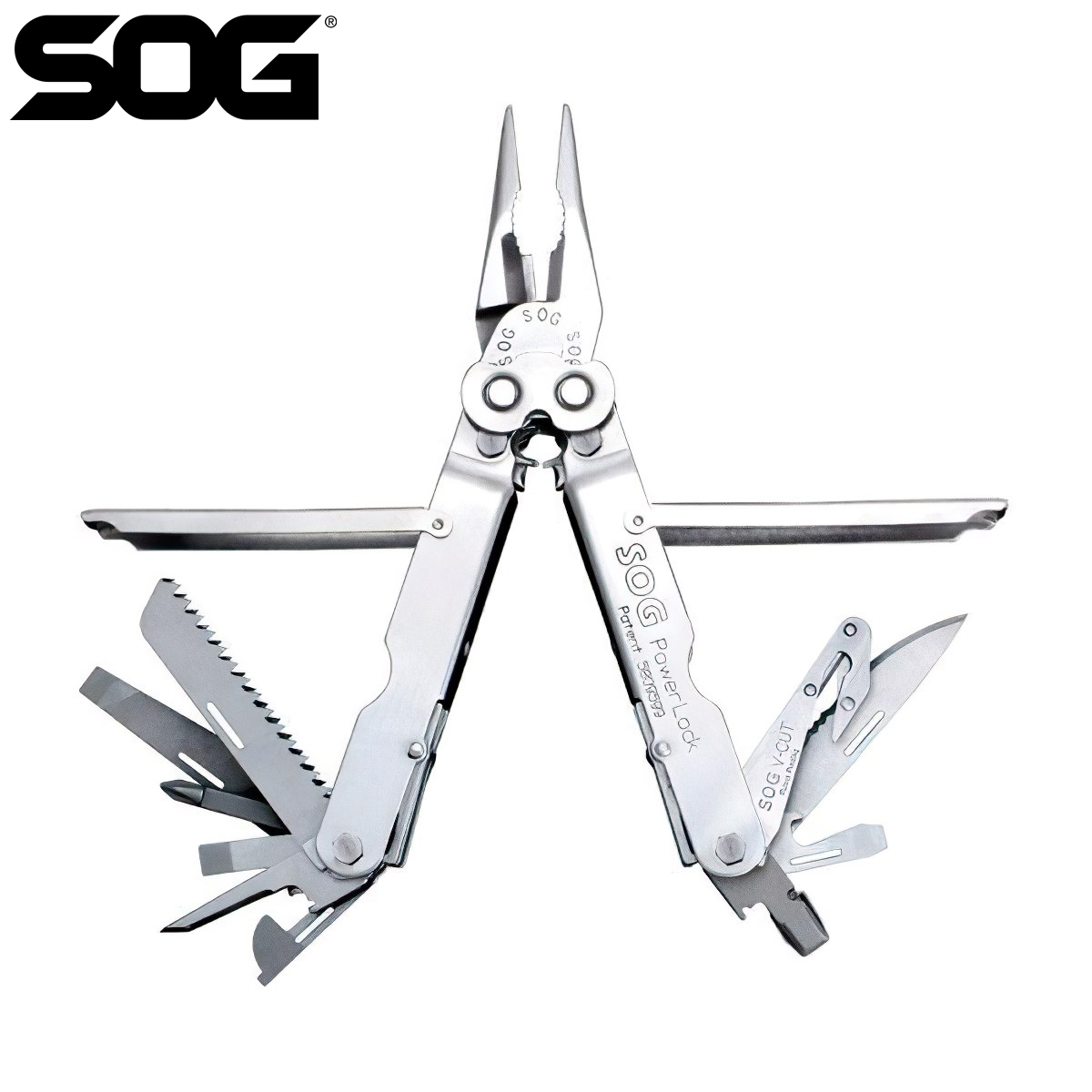 Kìm Đa Năng Cắm Trại SOG Powerlock EOD V-Cutter Satin Polish / Black Oxide