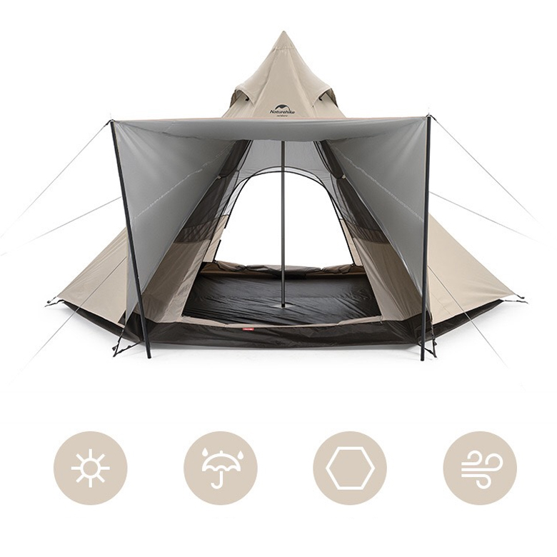 Naturehike NH20ZP014 Lều Cắm Trại Mông Cổ 5-8 người Octagonal Pyramid Tent