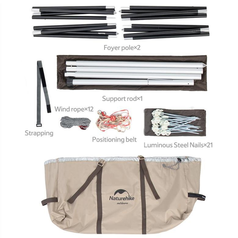 Naturehike NH20ZP014 Lều Cắm Trại Mông Cổ 5-8 người Octagonal Pyramid Tent