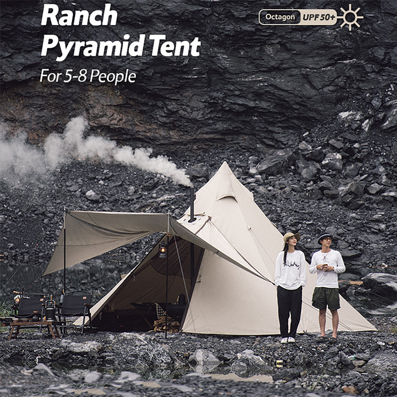 Naturehike NH20ZP014 Lều Cắm Trại Mông Cổ 5-8 người Octagonal Pyramid Tent