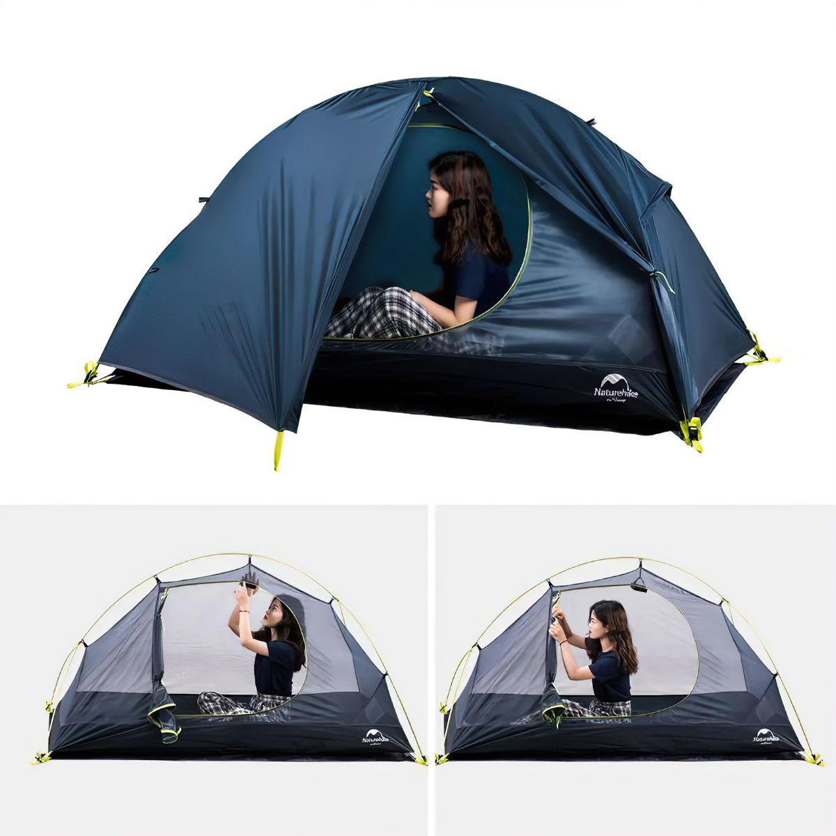 Naturehike NH18A095-D Lều Cắm Trại 1 Người Chính Hãng, Chống Nước, Chống Tia Uv