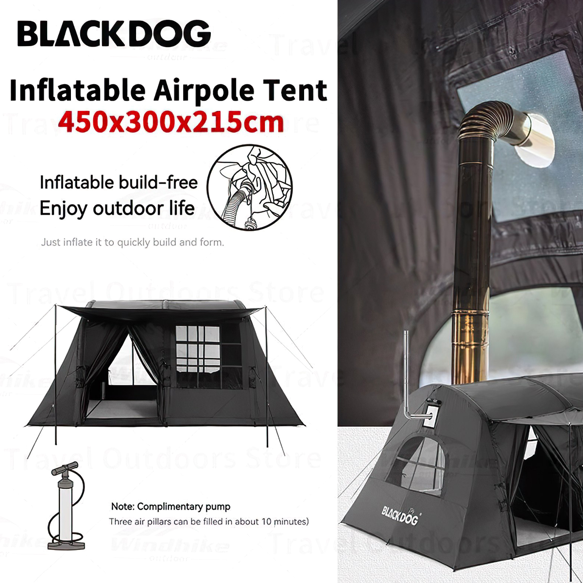 Lều Cắm Trại BLACKDOG one bedrooms & One Living Room inflatable tent BD-ZP011