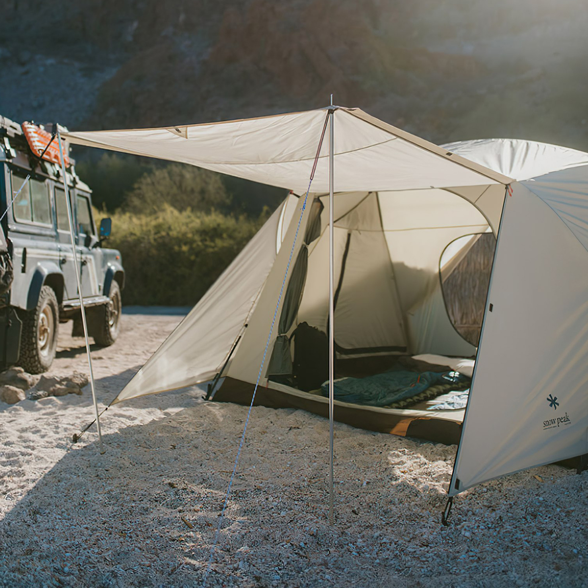 Snowpeak Alpha Breeze Sd-480-Iv-Us Lều Cắm Trại Chống Thấm Nước, Xử Lý Cắt Tia UV, Chống Cháy 68D