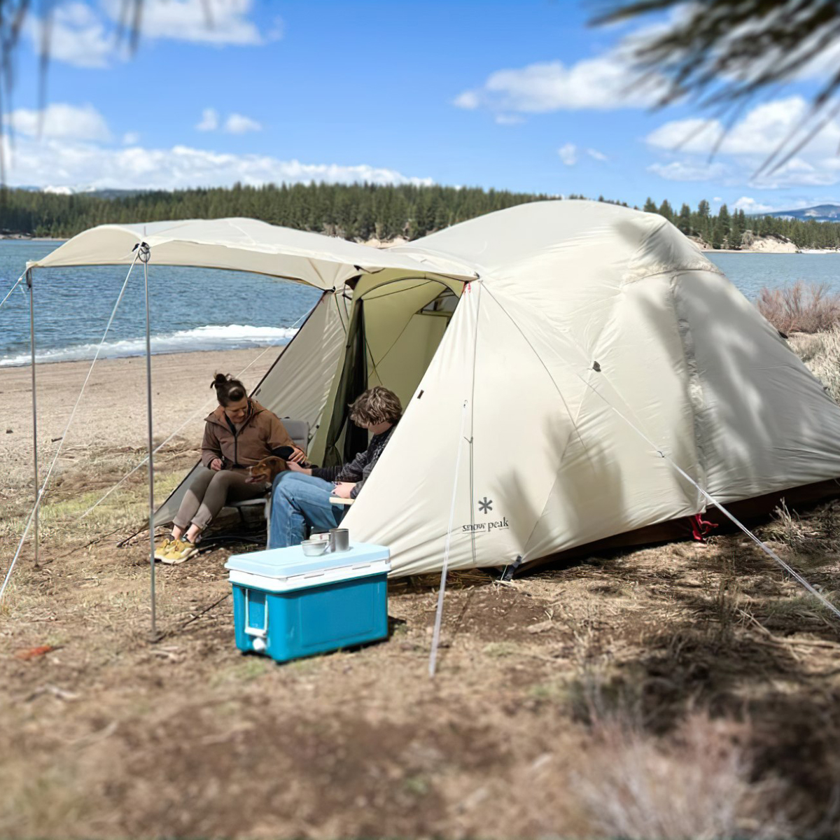 Snowpeak Alpha Breeze Sd-480-Iv-Us Lều Cắm Trại Chống Thấm Nước, Xử Lý Cắt Tia UV, Chống Cháy 68D