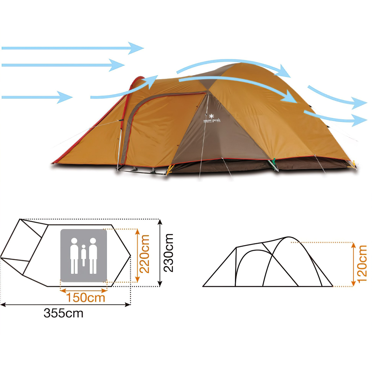Snowpeak Amenity Dome S Lều Cắm Trại Chống Thấm Và Chống tia UV