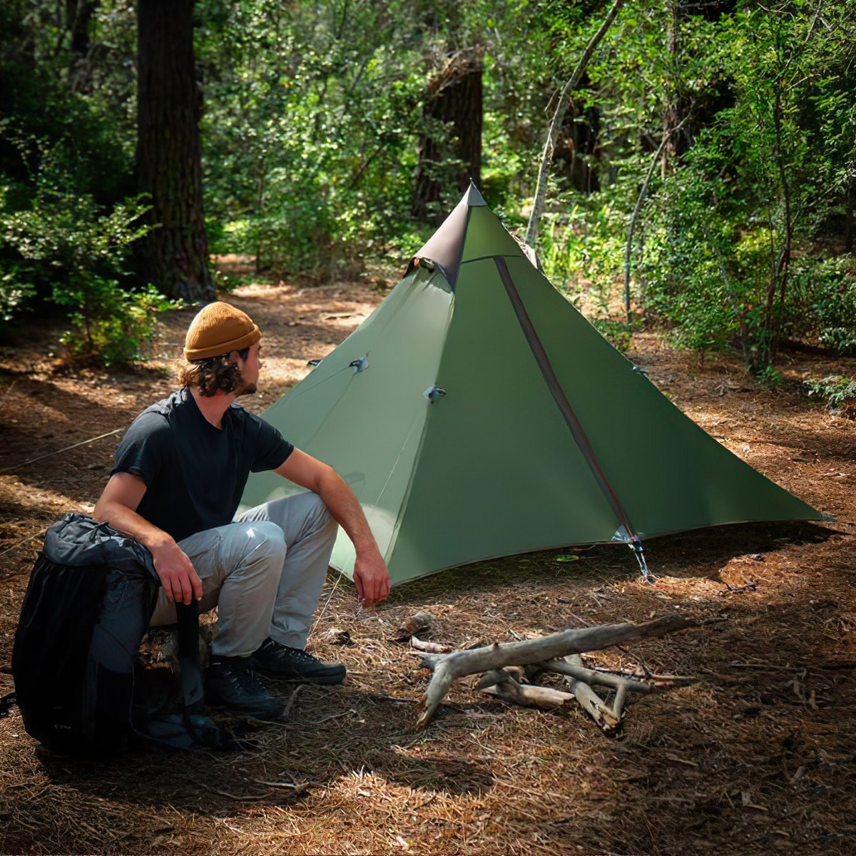 Naturehike NH17T030-L Lều Cắm Trại Chóp Bushcraft 1 Người 2 Lớp