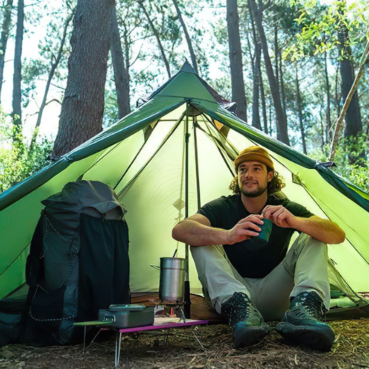 Naturehike NH17T030-L Lều Cắm Trại Chóp Bushcraft 1 Người 2 Lớp