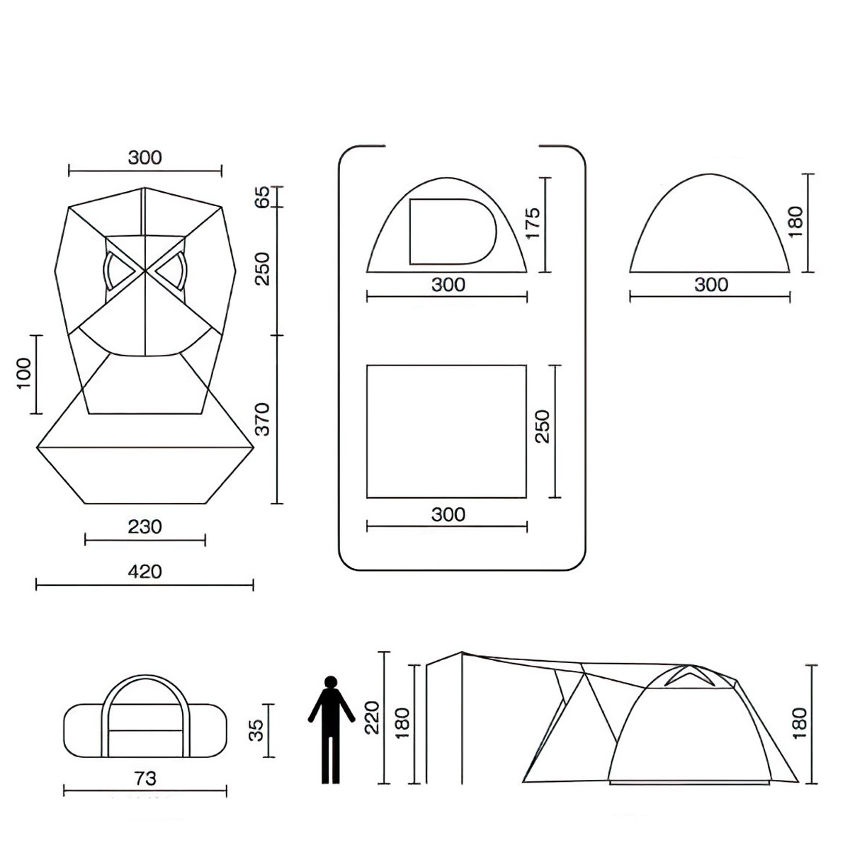 Lều Cắm Trại Coleman Japan Tough Open 2-Room House (Green)