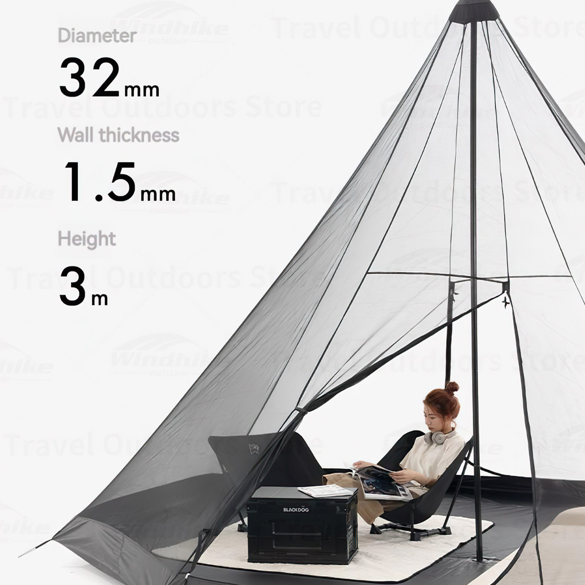 Blackdog BD-ZP008 Lều Cắm Trại Du Lịch Large Pyramid Tent