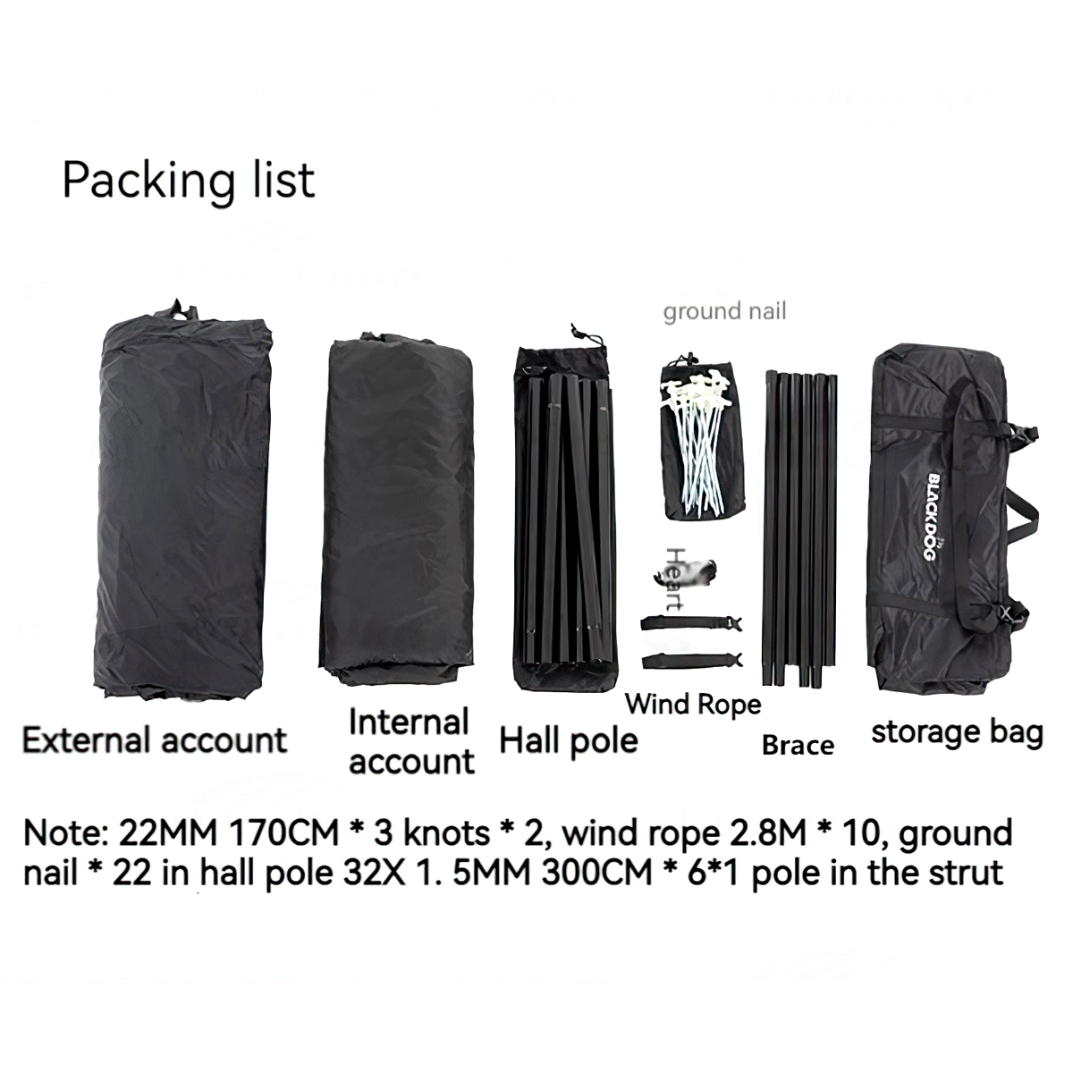 Blackdog BD-ZP008 Lều Cắm Trại Du Lịch Large Pyramid Tent