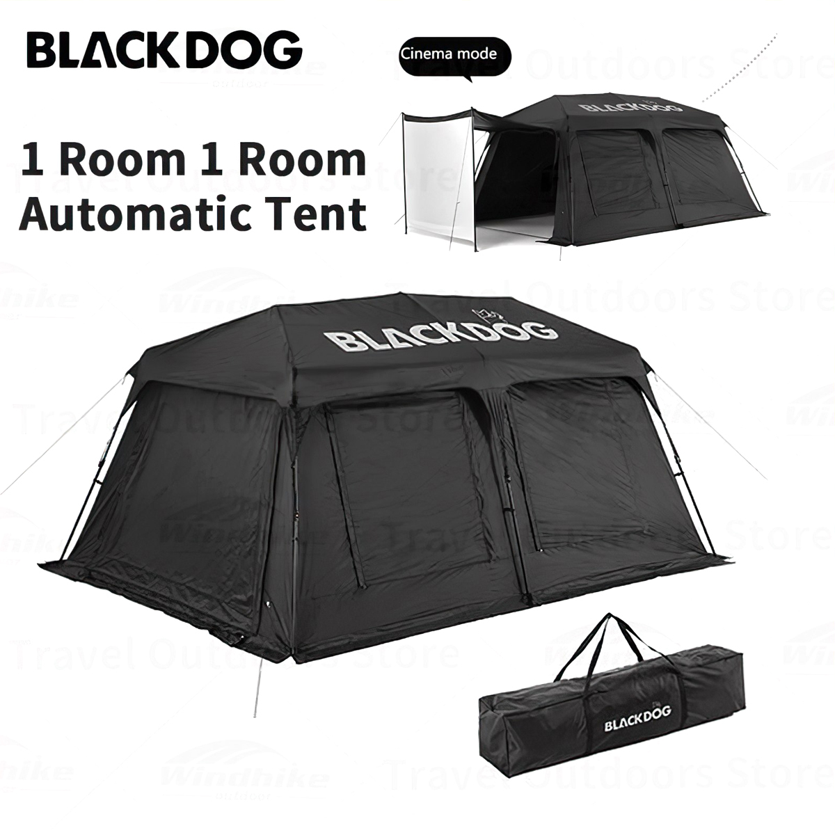 Lều Cắm Trại Du Lịch Blackdog One Bedrooms & One Living Room Automatic Roof Tent
