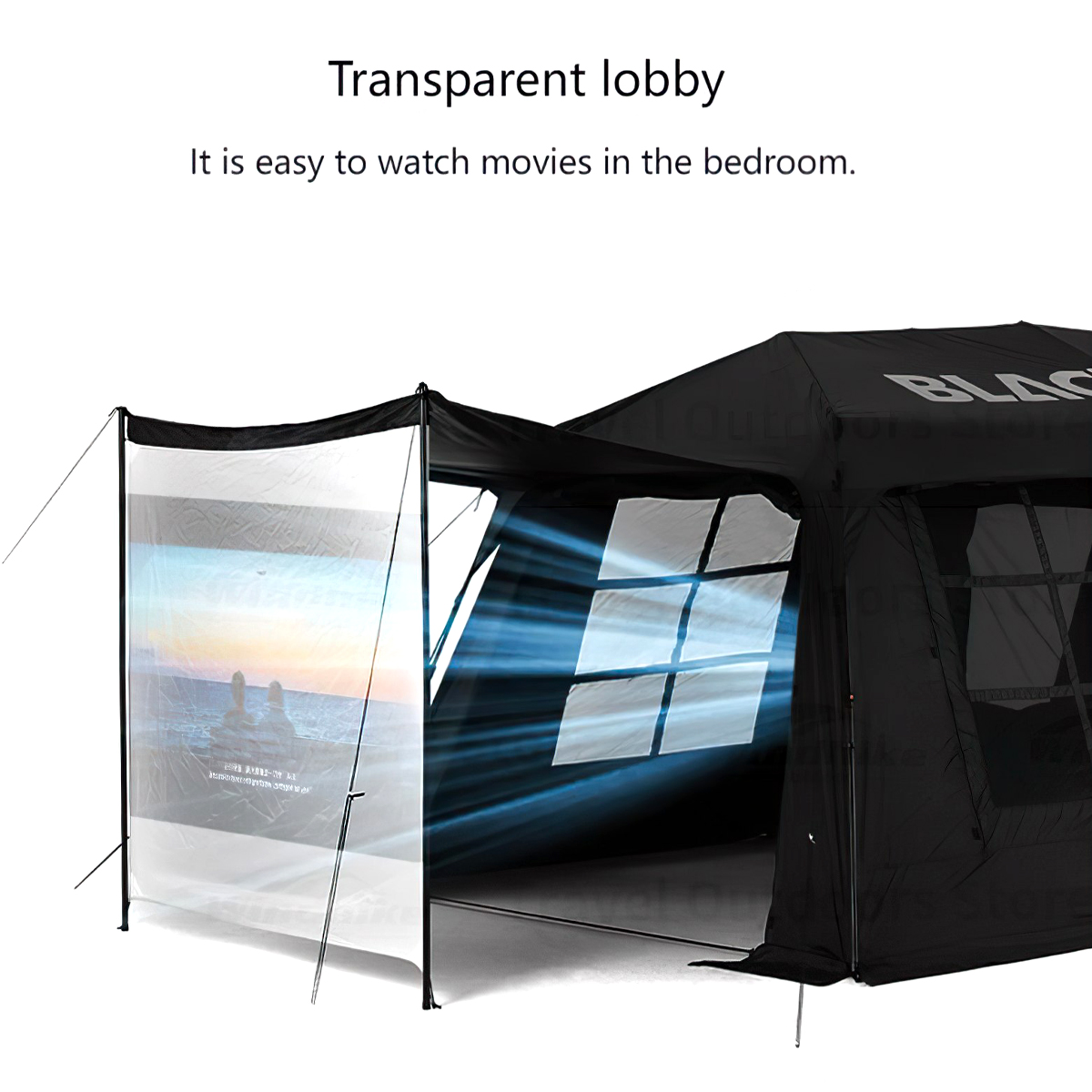 Lều Cắm Trại Du Lịch Blackdog One Bedrooms & One Living Room Automatic Roof Tent