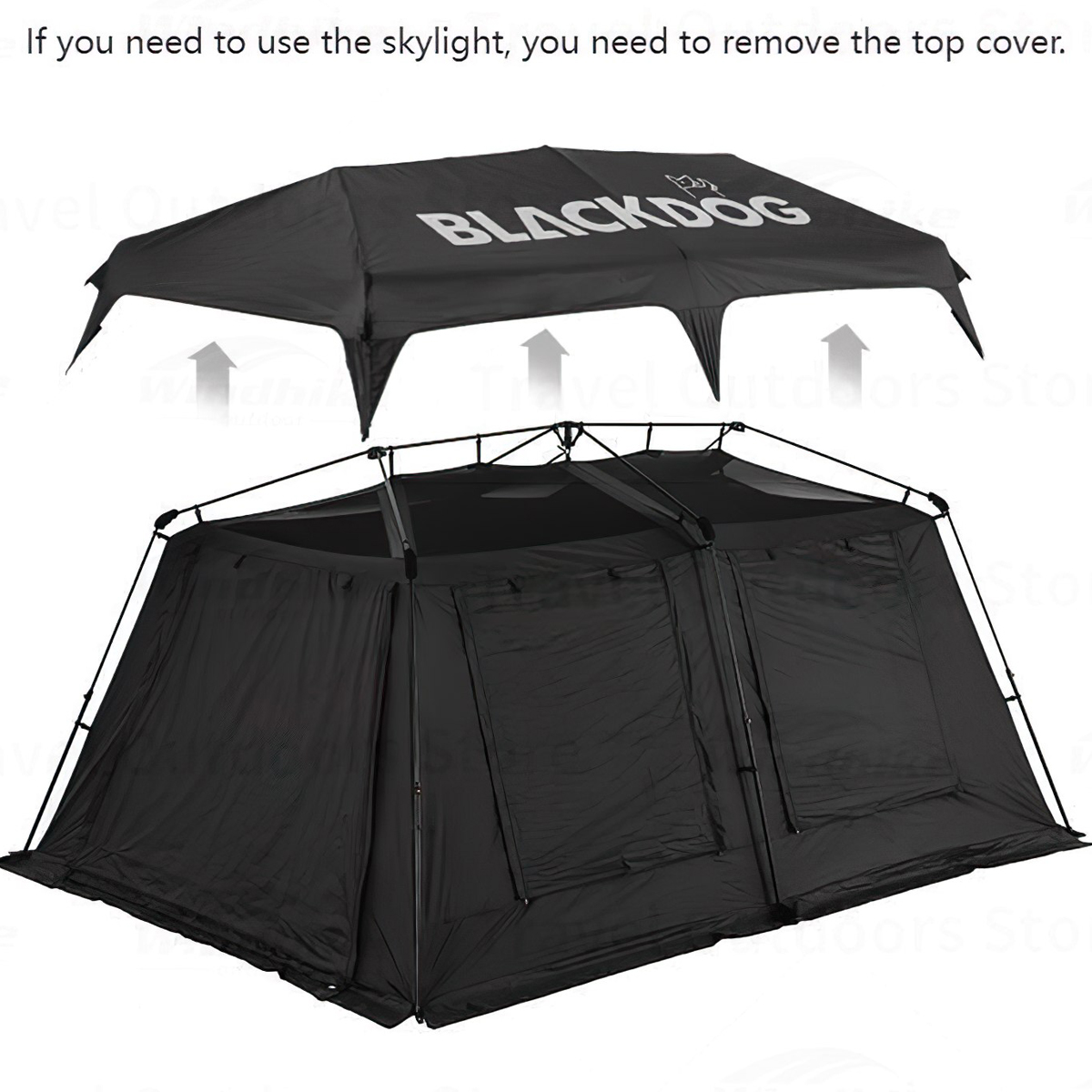 Lều Cắm Trại Du Lịch Blackdog One Bedrooms & One Living Room Automatic Roof Tent