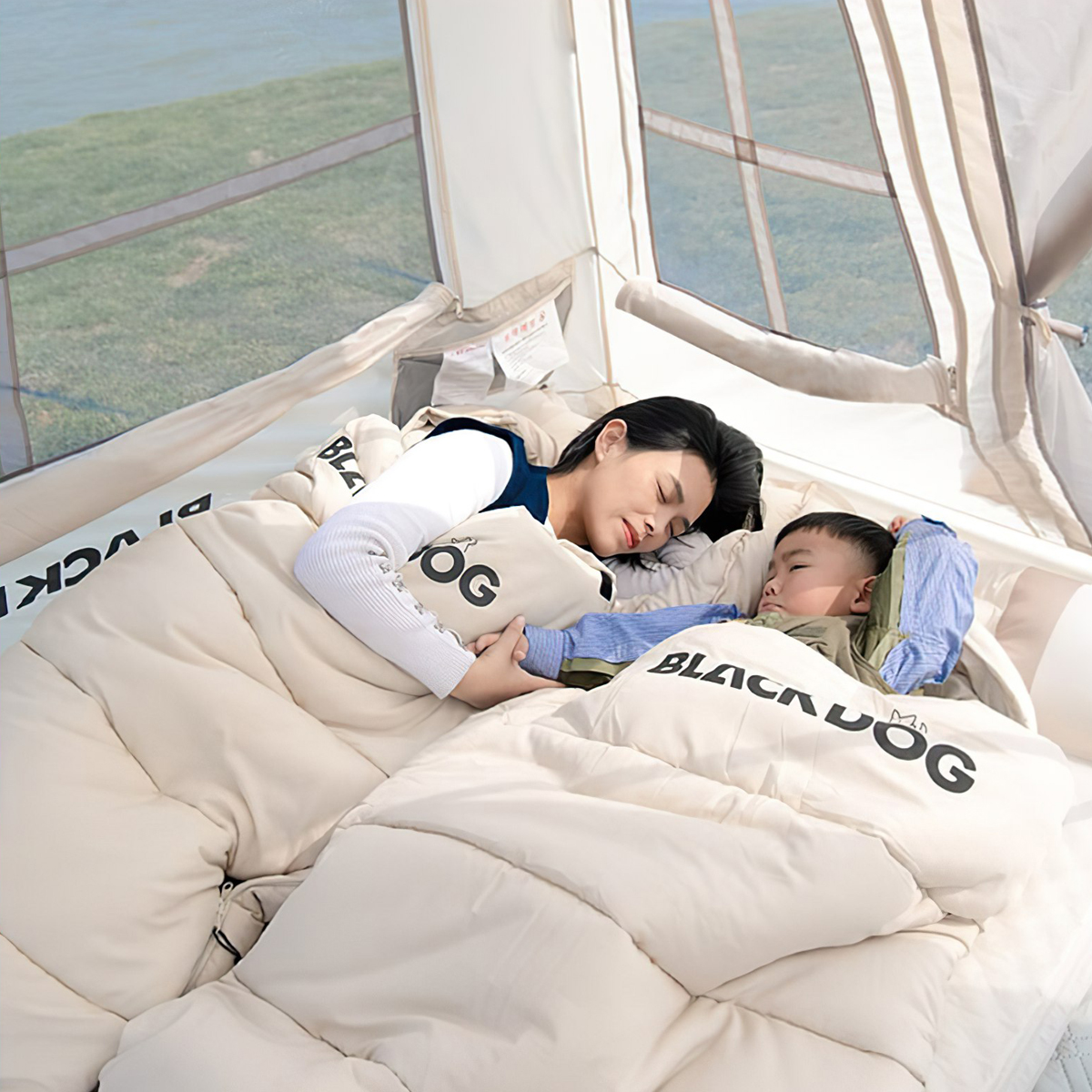 Lều Cắm Trại Du Lịch Tự Bung 3-4 Người Blackdog Two Doors And Two Windows Tent