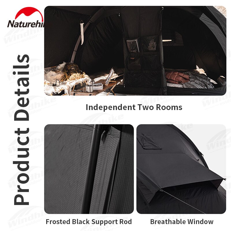 Naturehike NH20ZP015 Lều cắm trại đường hầm 4-6 người