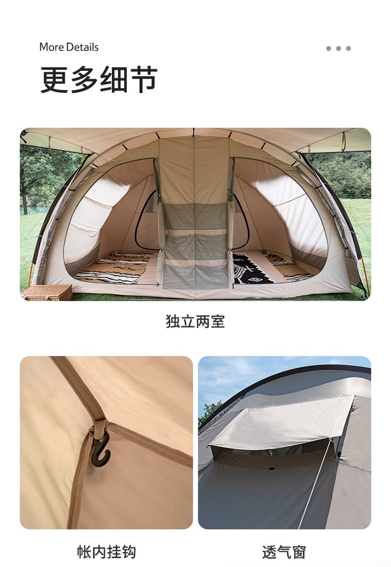 Naturehike NH20ZP015 Lều cắm trại đường hầm 4-6 người