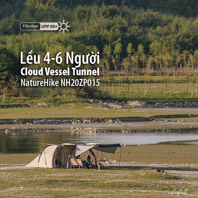 Naturehike NH20ZP015 Lều cắm trại đường hầm 4-6 người