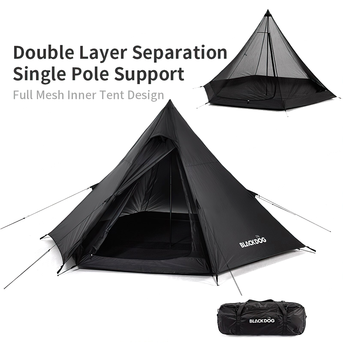 Blackdog BD-ZP003 Lều Cắm Trại Glamping 3-4 Người Lục Giác Kim Tự Tháp Pyramid Tent