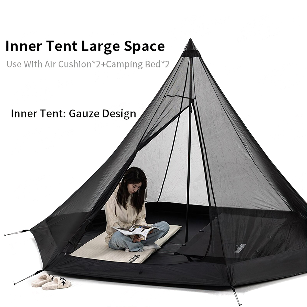 Blackdog BD-ZP003 Lều Cắm Trại Glamping 3-4 Người Lục Giác Kim Tự Tháp Pyramid Tent