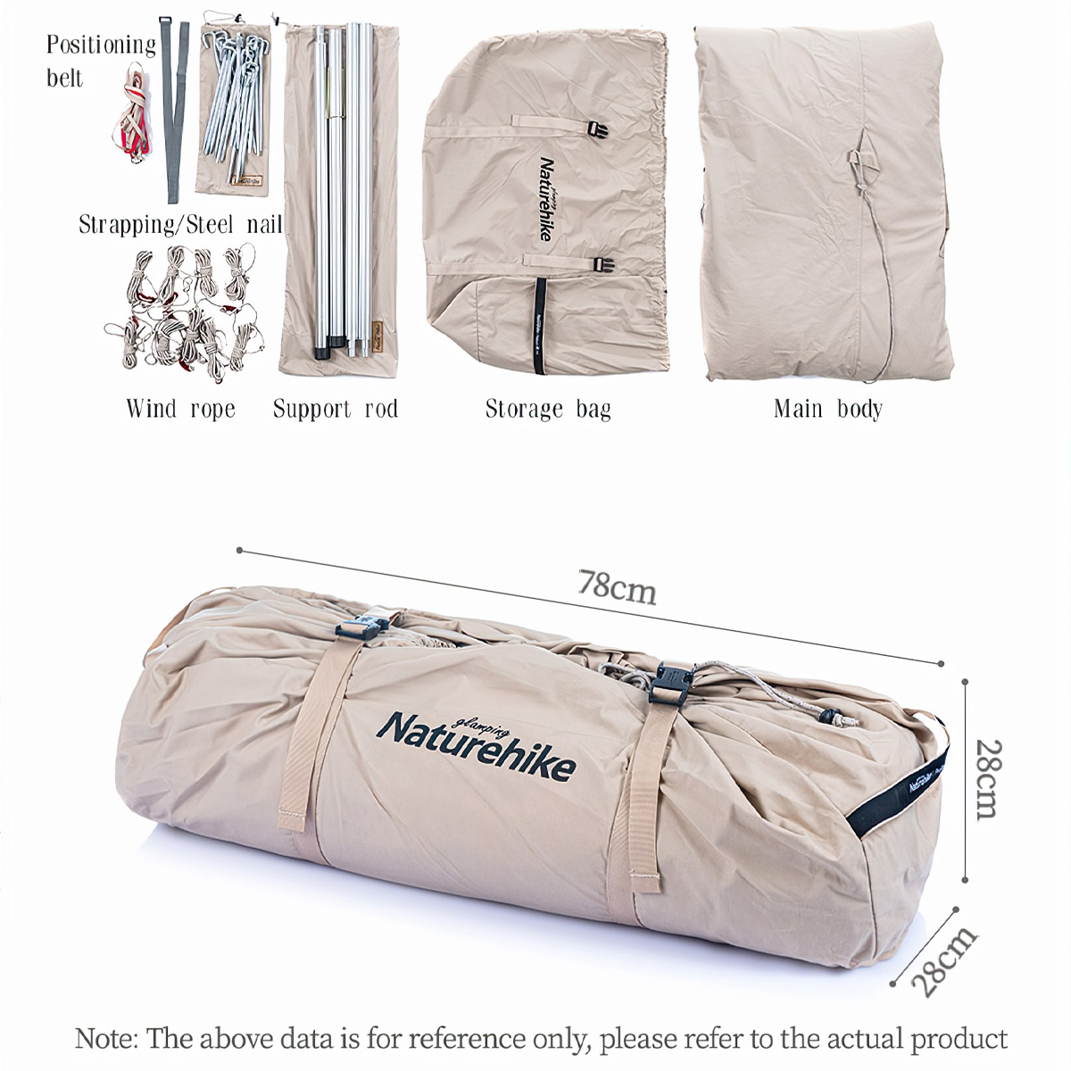 Naturehike NH20ZP002 Lều cắm trại kim tự tháp cotton Profound 9.6 cotton pyramid tent