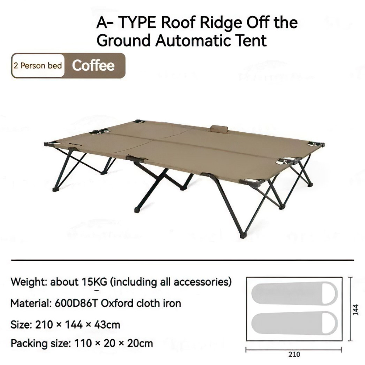 NatureHike Lều Cắm Trại Tự Bung  - Giường Xếp Dàn Đế