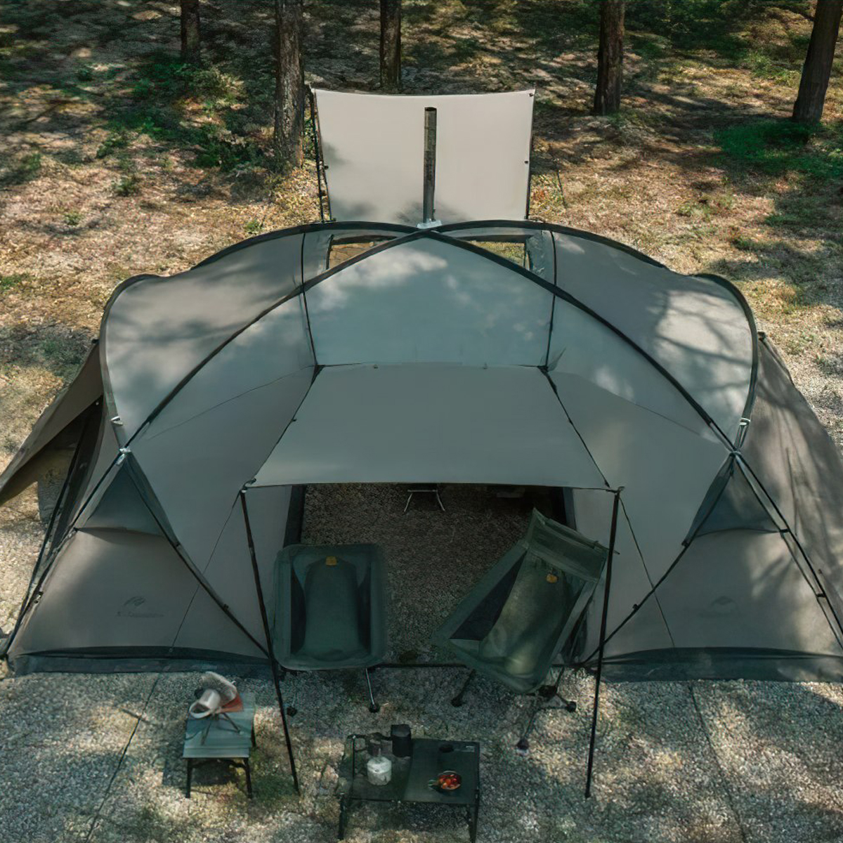 Naturehike CNK2300ZP030 Lều Cắm Trại Đường Hầm 2 Phòng Ngủ 1 Phòng Khách Siêu Nhẹ