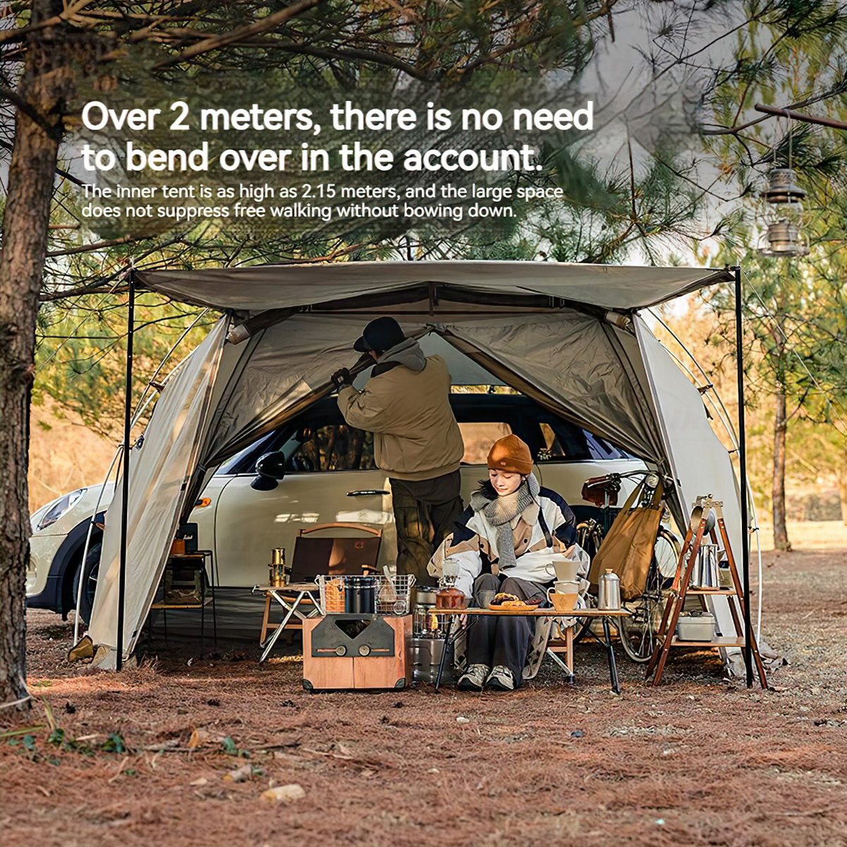 NatureHike CNH22ZP014 Lều cắm trại đường hầm Yunye Car Side Tent cho 2 người