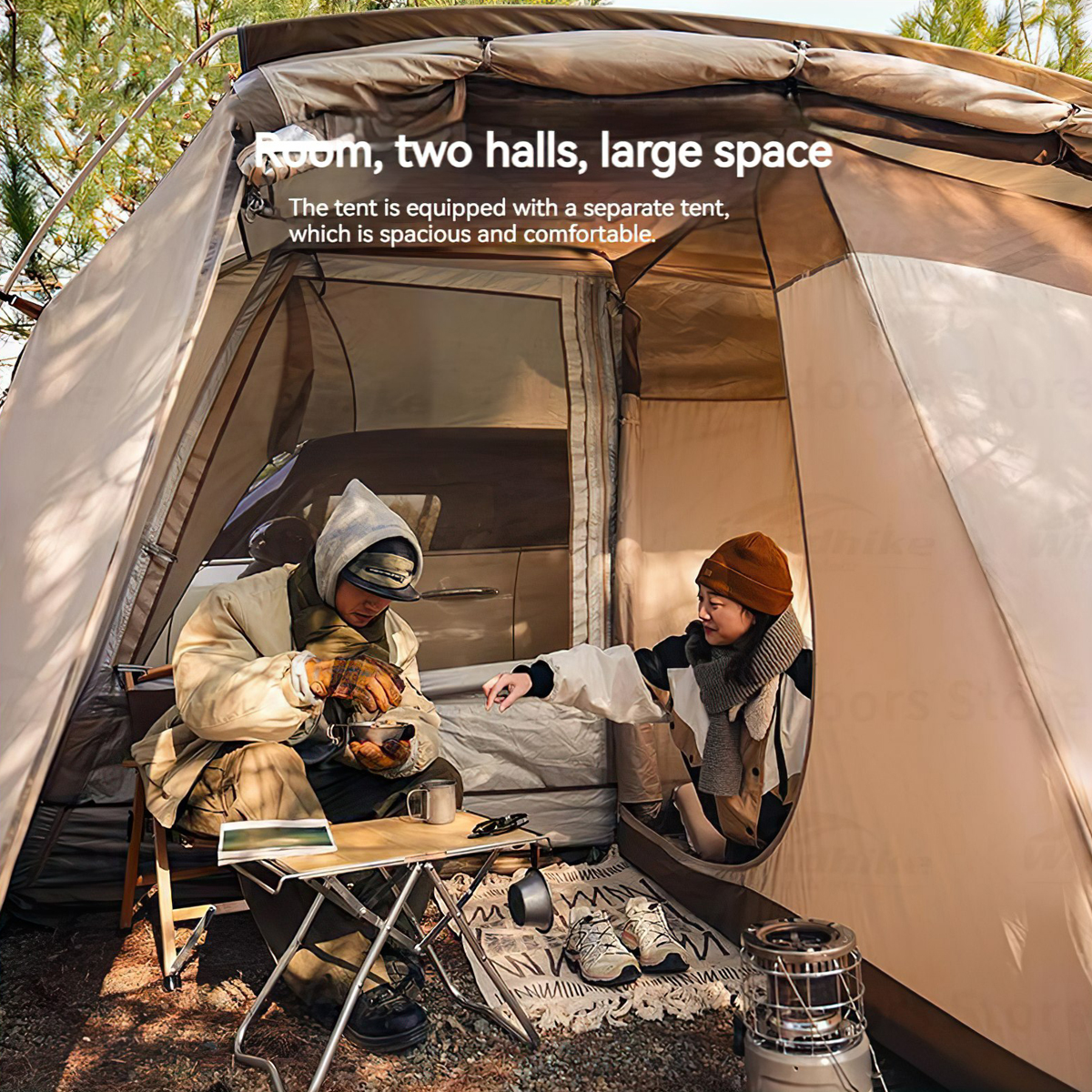 NatureHike CNH22ZP014 Lều cắm trại đường hầm Yunye Car Side Tent cho 2 người