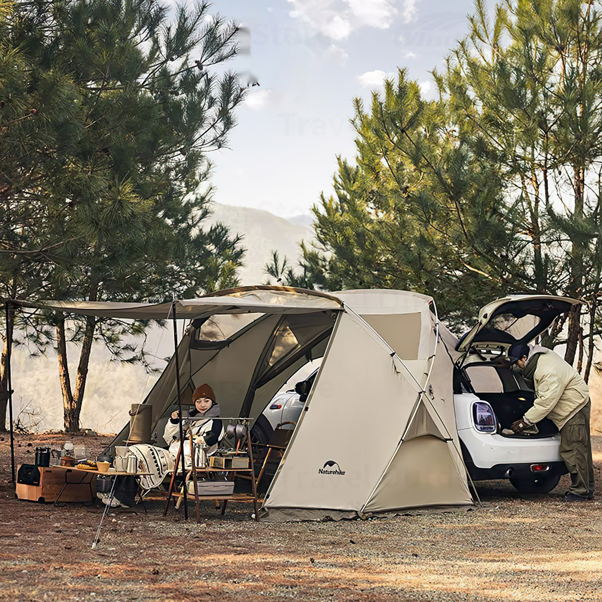NatureHike CNH22ZP014 Lều cắm trại đường hầm Yunye Car Side Tent cho 2 người