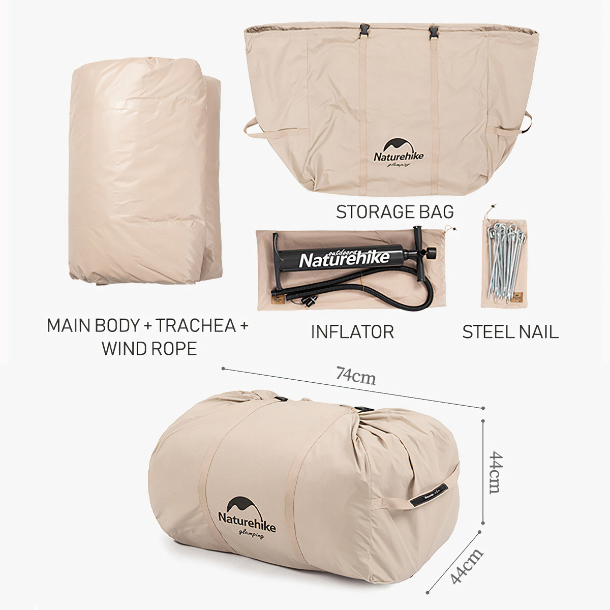 Naturehike Lều Glamping phong cách Mông Cổ bơm hơi