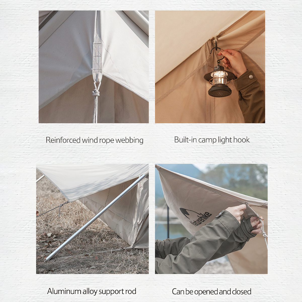 Naturehike Lều cắm Trại Mông Cổ Glamping Có Mái Che