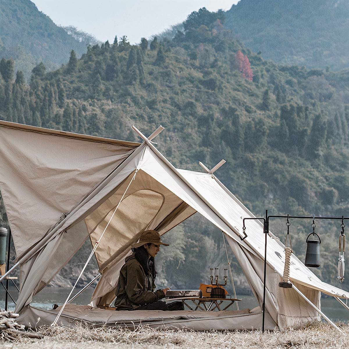 Naturehike Lều cắm Trại Mông Cổ Glamping Có Mái Che