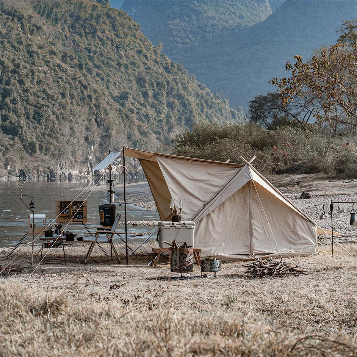 Naturehike Lều cắm Trại Mông Cổ Glamping Có Mái Che