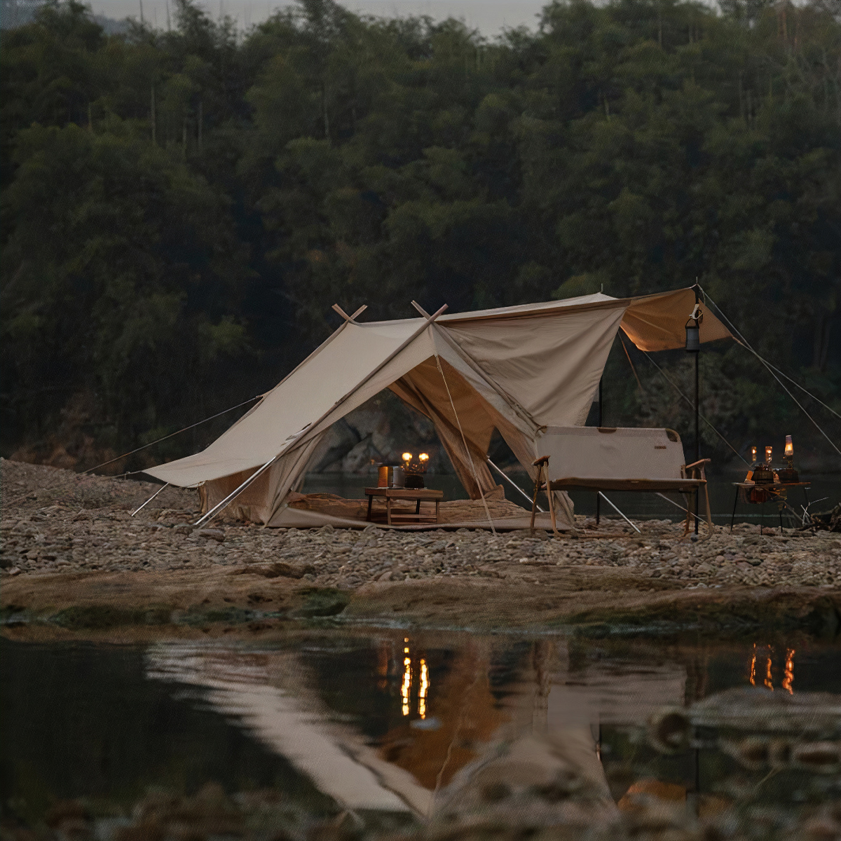 Naturehike Lều cắm Trại Mông Cổ Glamping Có Mái Che