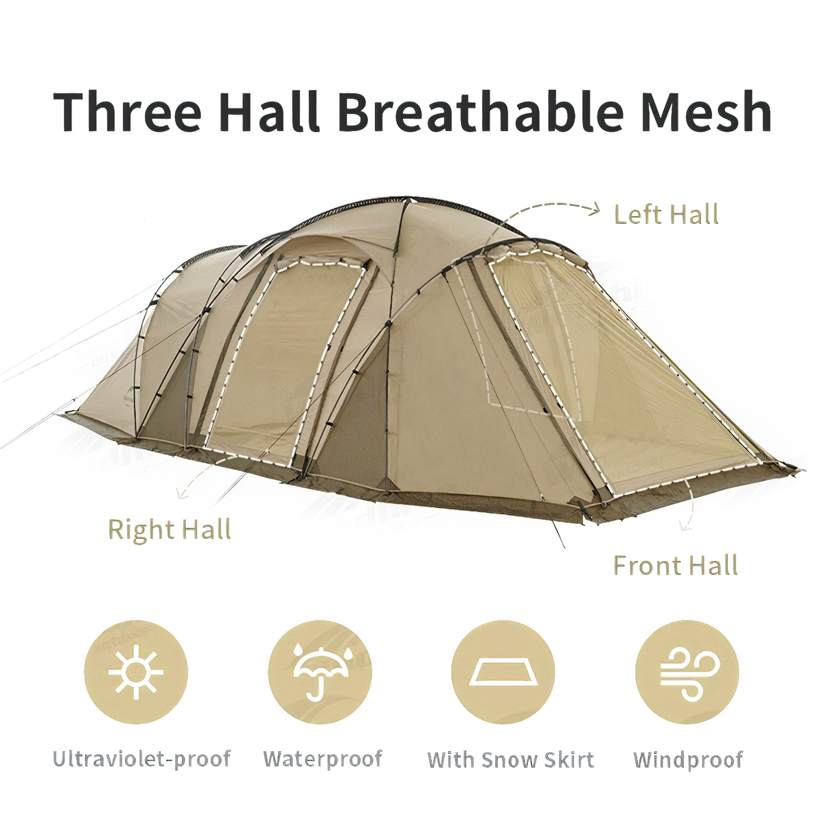 Naturehike Hầm Lều Trung Tâm Cắm Trại Dành Cho 4 Người Glamping