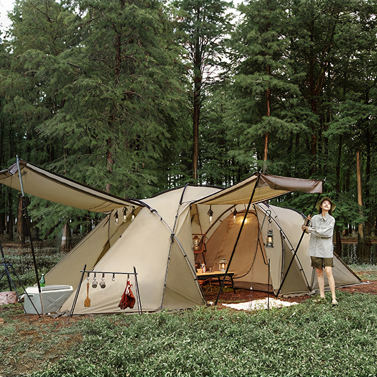 Naturehike Hầm Lều Trung Tâm Cắm Trại Dành Cho 4 Người Glamping