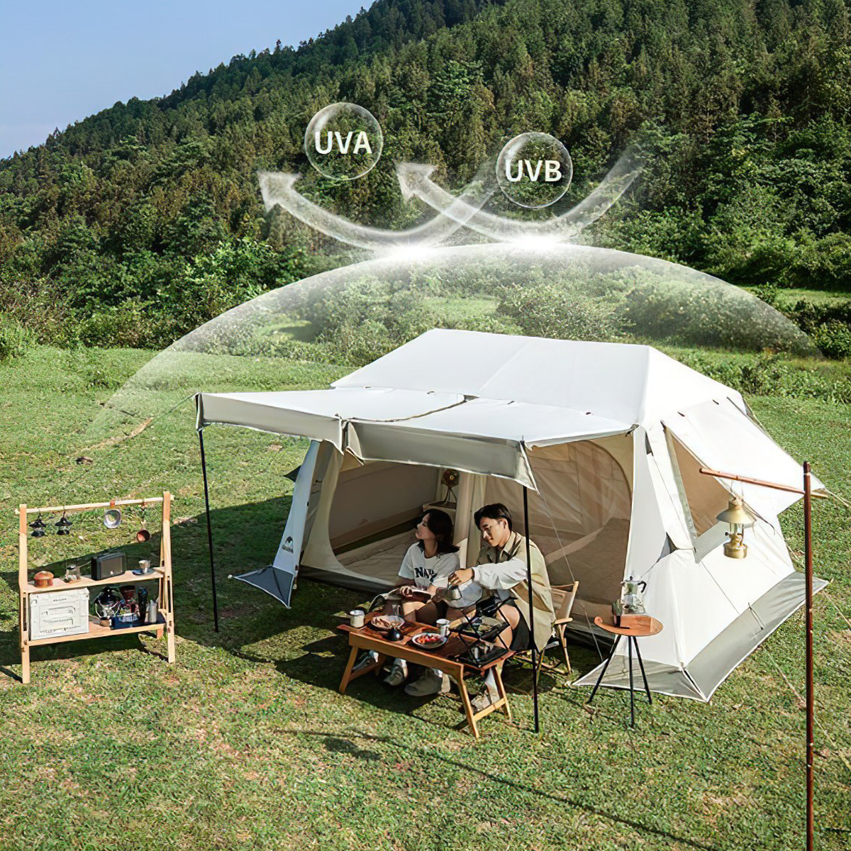 Naturehike Glamping Village 8.5 Lều Khung Bơm Hơi Cắm Trại 3 - 4 người