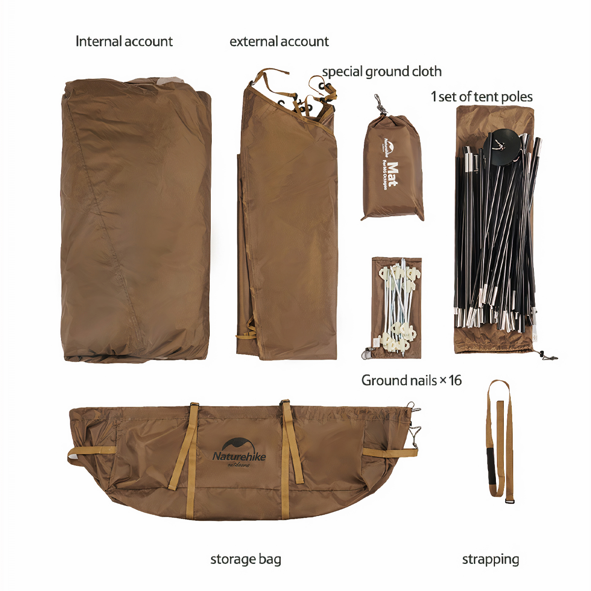 Lều Cắm Trại Mông Cổ Bát Giác Cho 2 người Naturehike