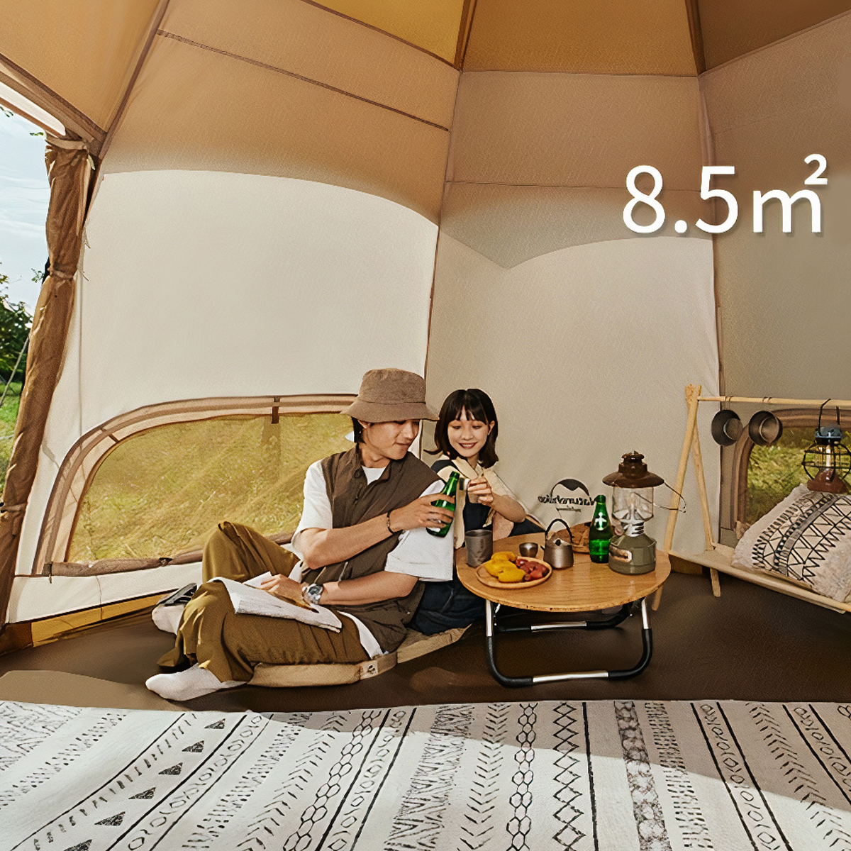 Lều Cắm Trại Mông Cổ Bát Giác Cho 2 người Naturehike