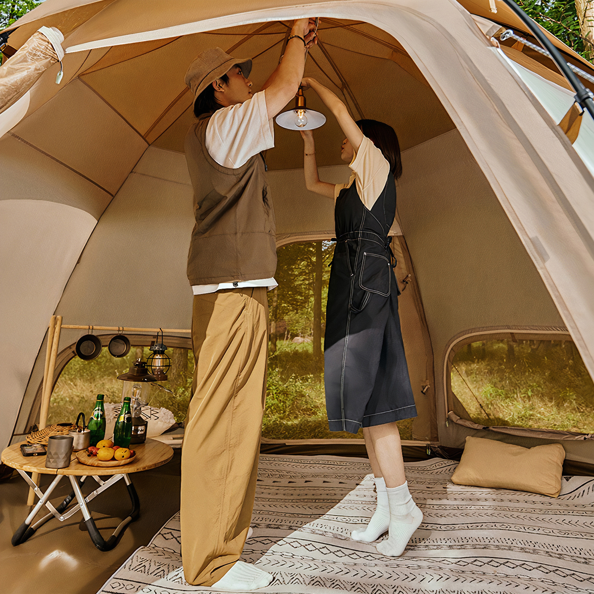 Lều Cắm Trại Mông Cổ Bát Giác Cho 2 người Naturehike