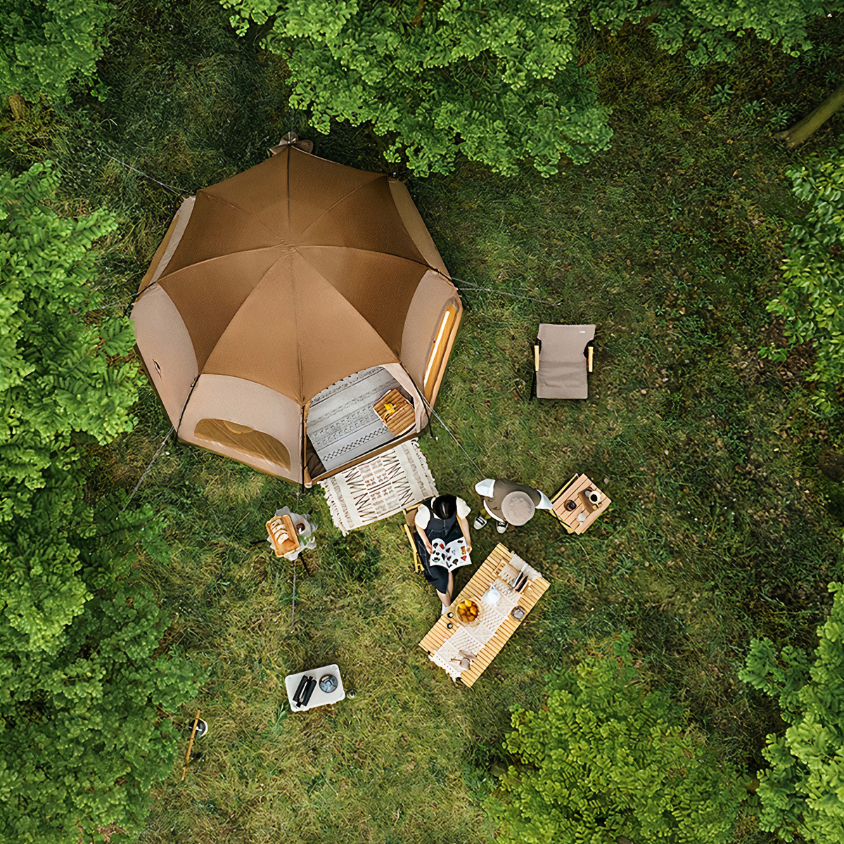 Lều Cắm Trại Mông Cổ Bát Giác Cho 2 người Naturehike