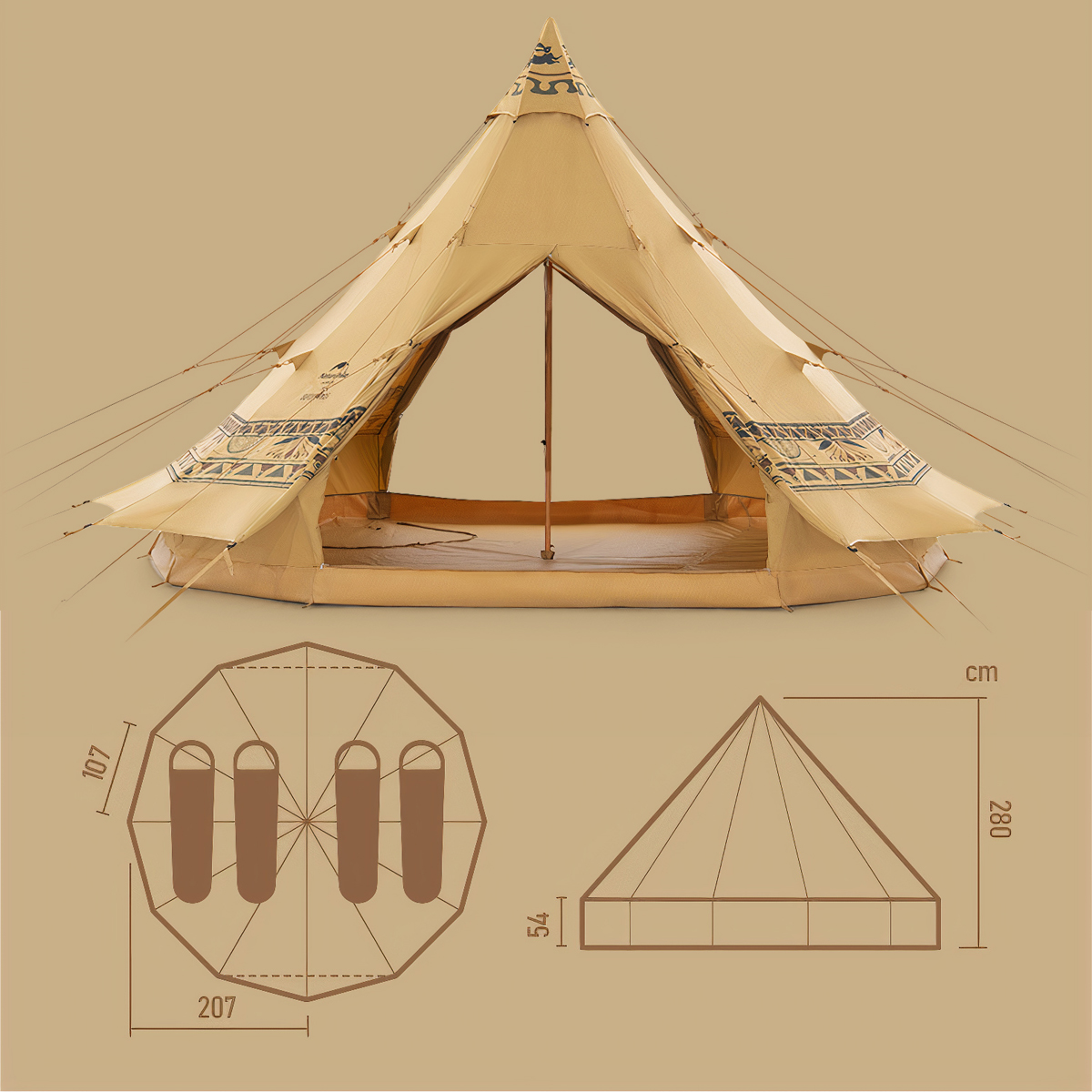 Naturehike Lều Cắm Trại Mông Cổ Glamping – Bộ Sưu Tập Con Đường Tơ Lụa
