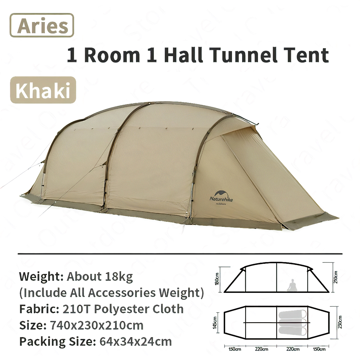 Naturehike Lều Cắm Trại Không Gian Đa Năng Glamping